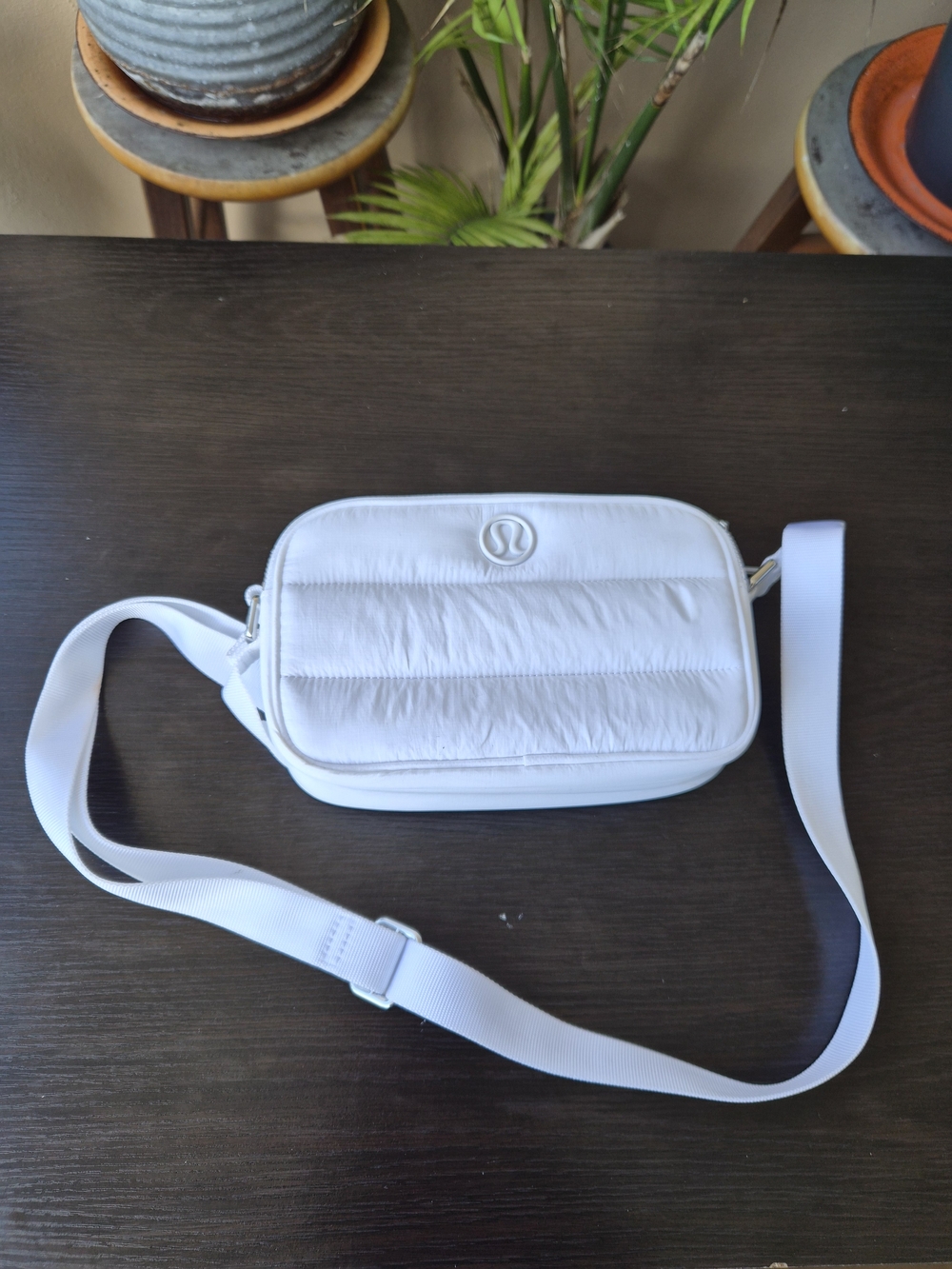 Lululemon White Quilted Crossbody Bag